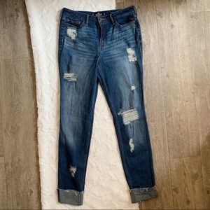 Hollister high rise super skinny jeans distressed